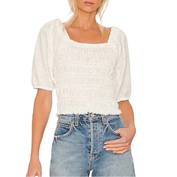 NWT BB Dakota by Steve Madden Women's Peasant Top White Size 3X, Coastal, Boho - Picture 2 of 9